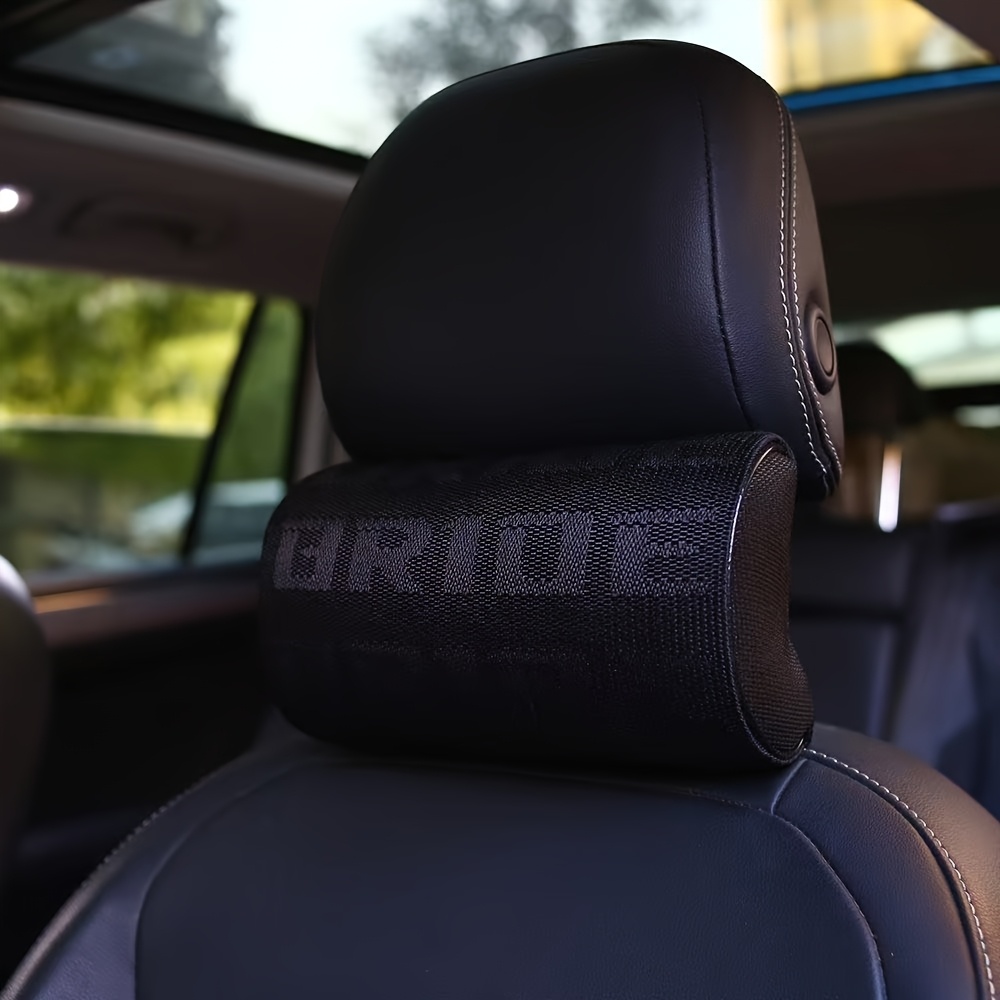 TEMU Jdm Style Pillow Seat Support Headrest Racing Fabric Comfortable Neck Rest Cushion 1pc