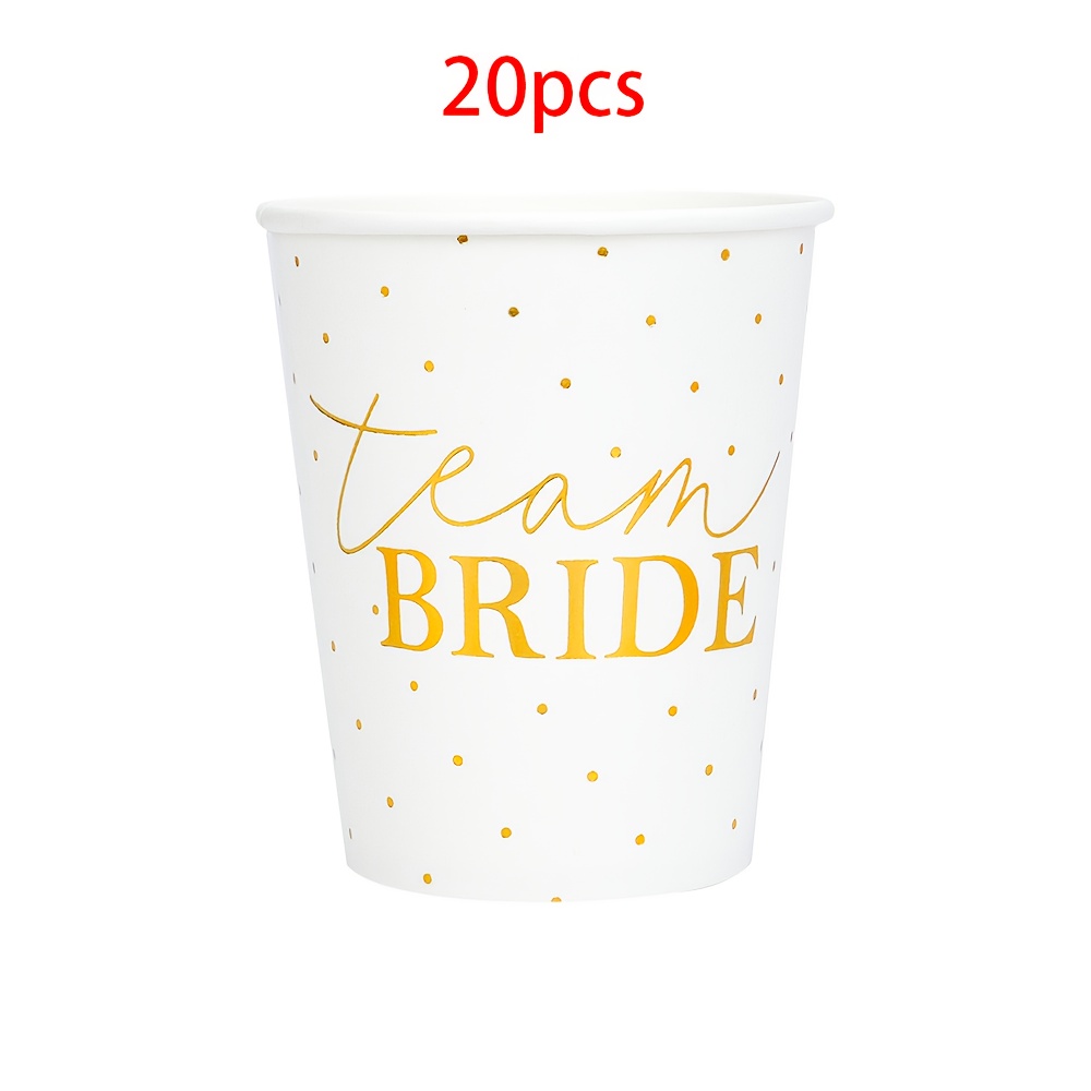 10pcs/20pcs/50pcs Bridal Shower Paper Cups White And Bride Cups Bachelorette Party Bride Cups Bridal Shower Decorations Supplies For Bridal Shower Wedding Engagement For Halloween、christmas