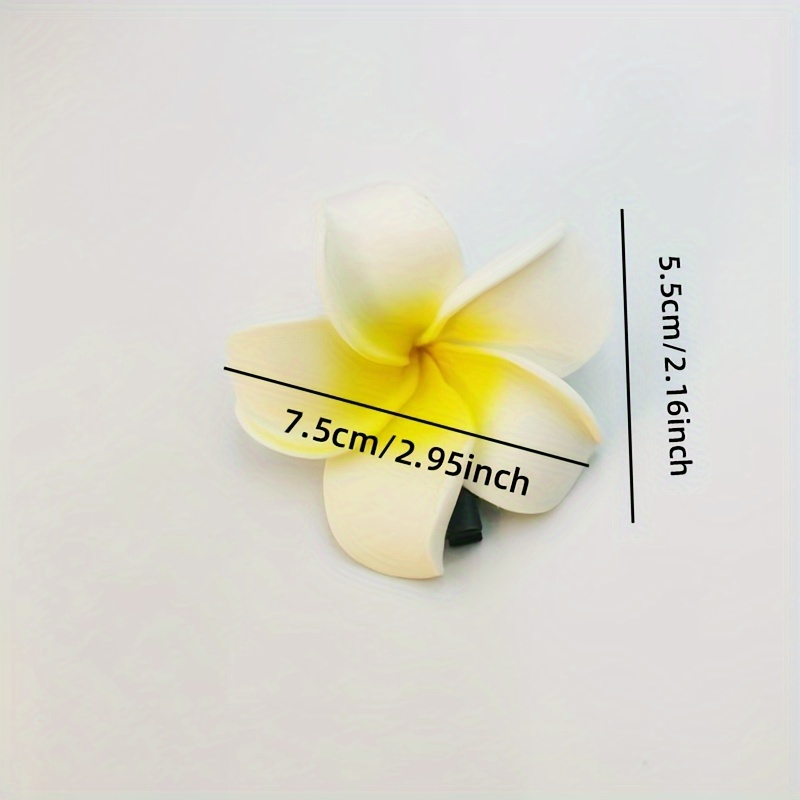 Elegant Resin Frangipani Flower Hair Clips Set, Hawaiian Style Beach