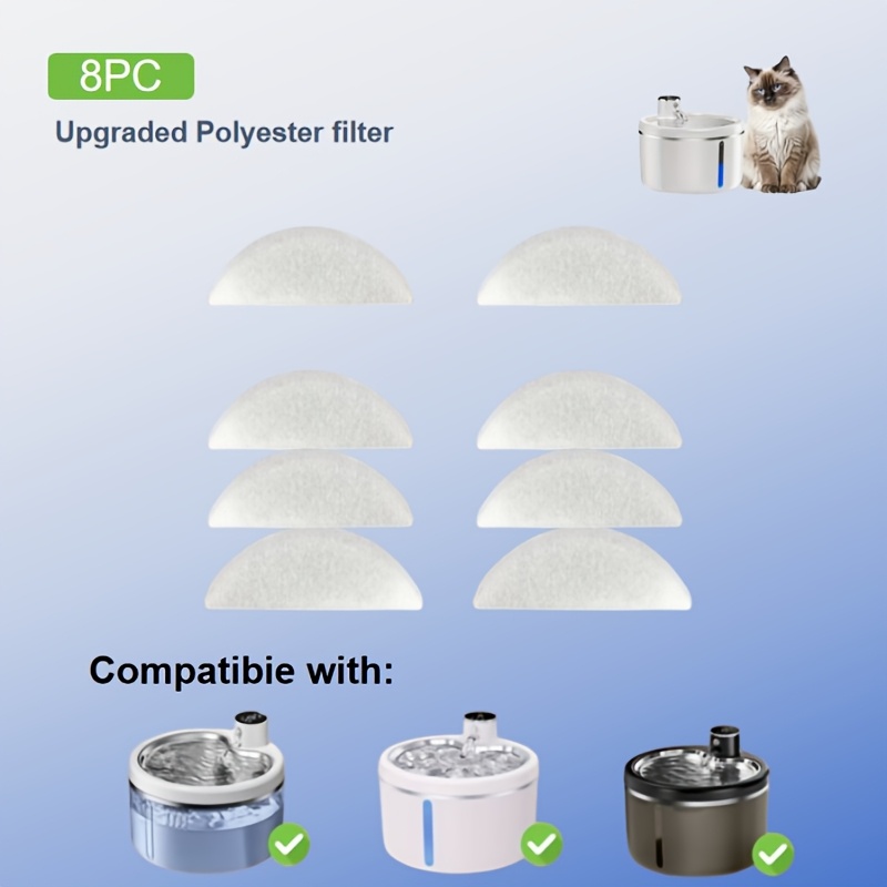 TEMU 8/16 pezzi Filtro per wireless per animali domestici, filtro di ricambio automatico in poliestere per per . Separazione di particelle e capelli