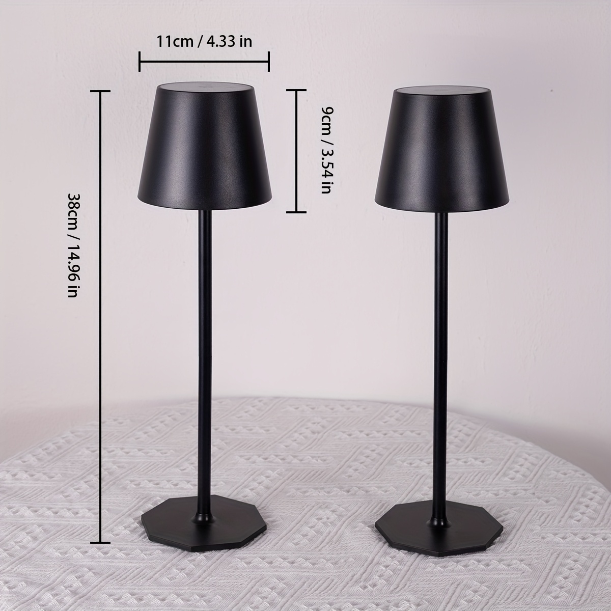 TEMU 2-pack Rechargeable Table Lamps Cordless Table Lights - 6000mah Battery Operated Touch Night Light Lamp Wireless Portable Desk Lamp For Table