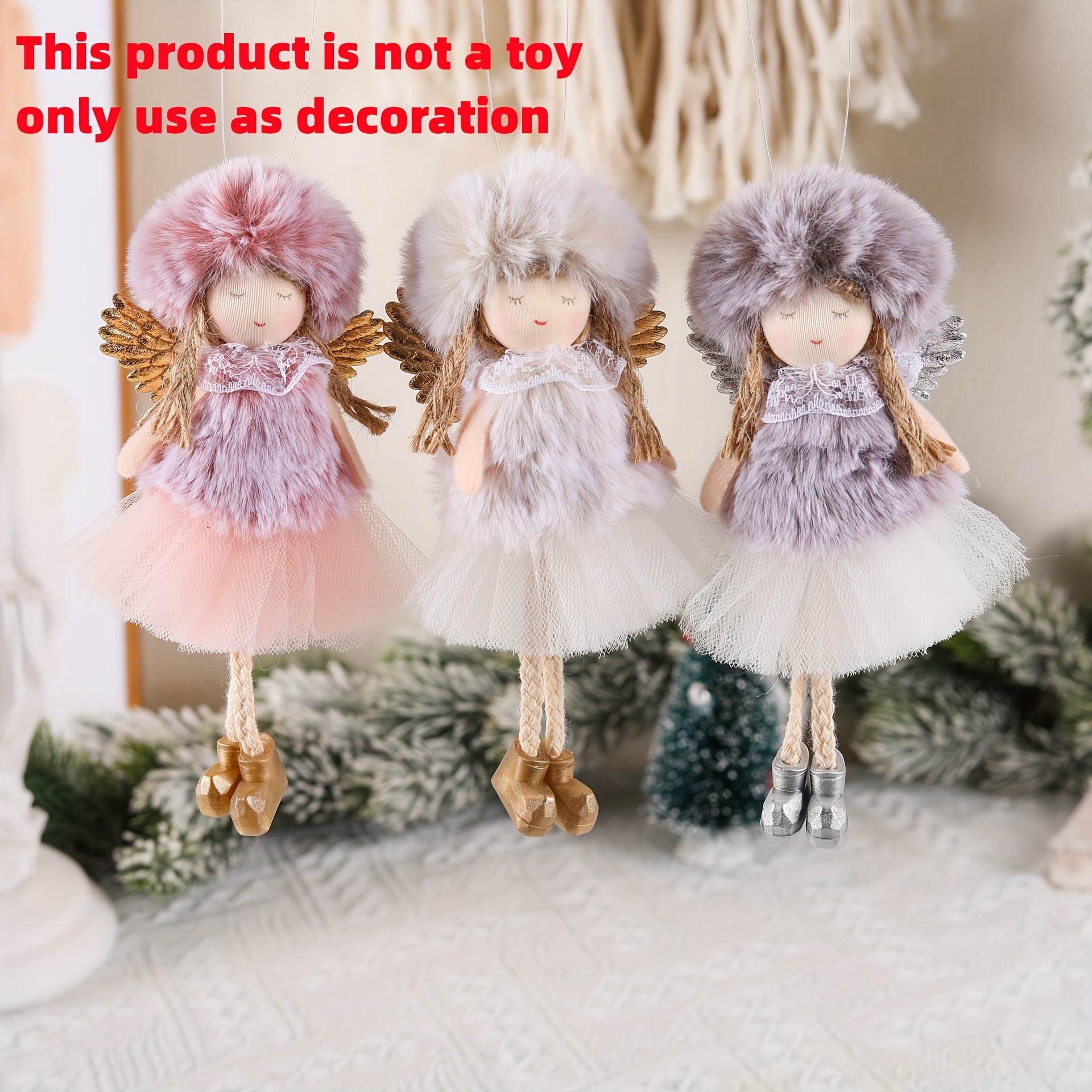 Acheter Poupée ange de noël mignonne, pendentif elfe d'arbre de noël,  décorations de joyeux noël pour la maison, cadeaux d'ornement du nouvel an,  2023