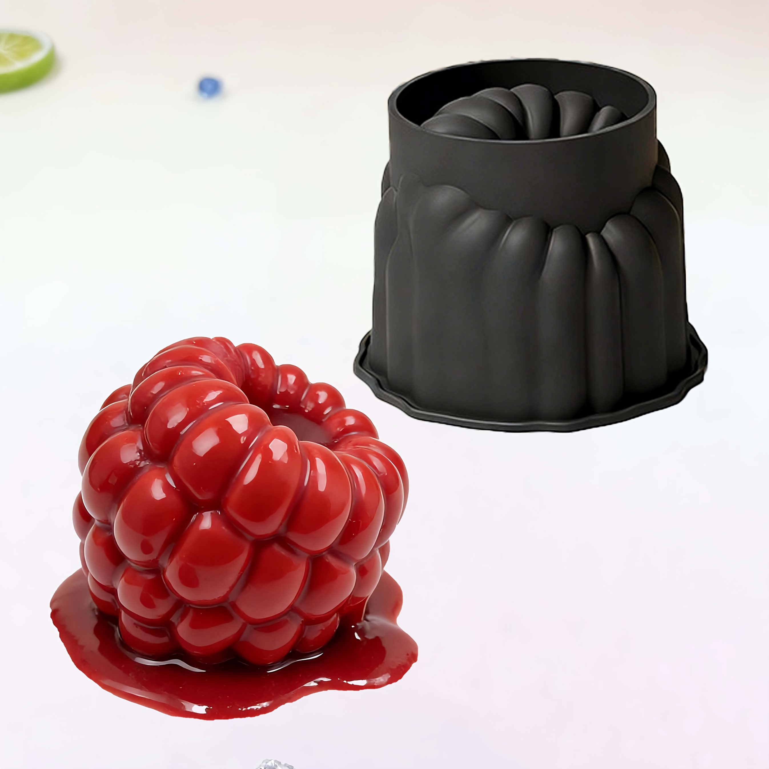 Large Raspberry Silicone Mold With Clear Texture Mousse Cake Baking Valentine's Day Chocolate Cream Fruit Modeling Mold Plaster Glue Ornaments Silicone Mold