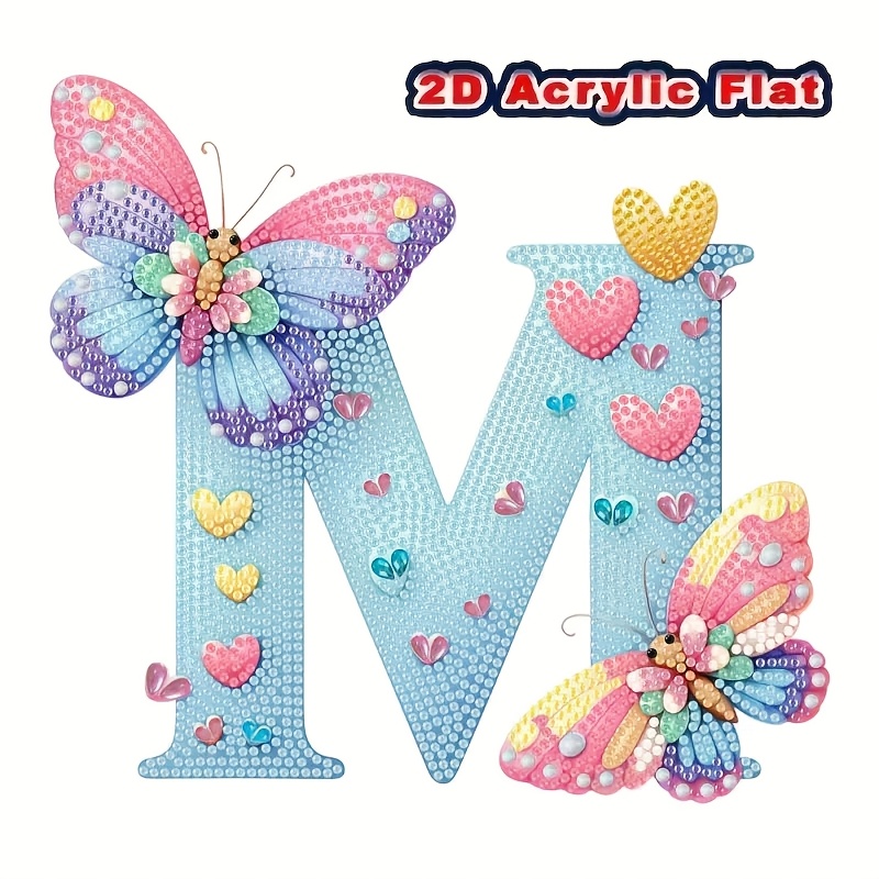 Image of Diamond Painting Kit (frameless) - English Alphabet Theme 2d Pattern Partial Special Shape Diamond Stickers Handmade Mosaic, Suitable For Home Wall Decor 30 X 30cm / X 11.81in