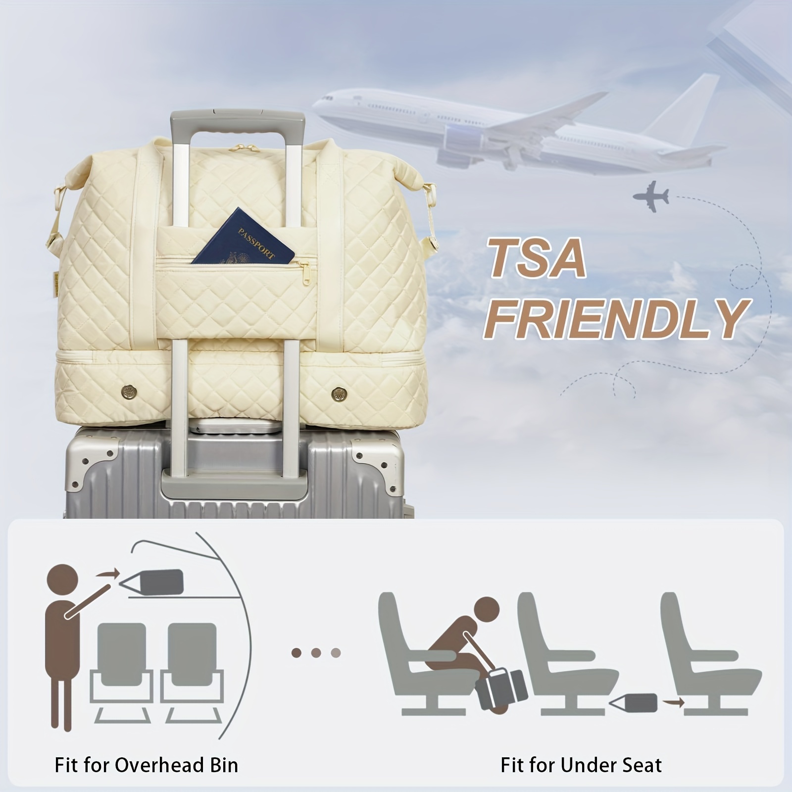 in reisetasche handgepäck flugzeuge schuhfach Temu Germany