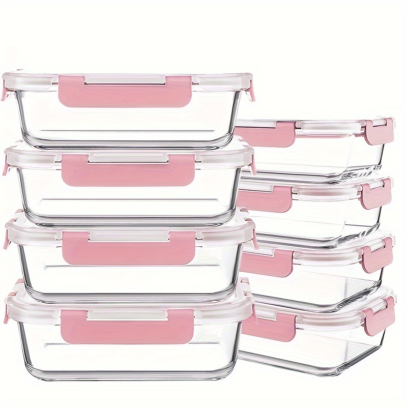 

16pcs (8containers+8lids) - Box - - Box Set, , , , Long-, , Refrigerator, , , .