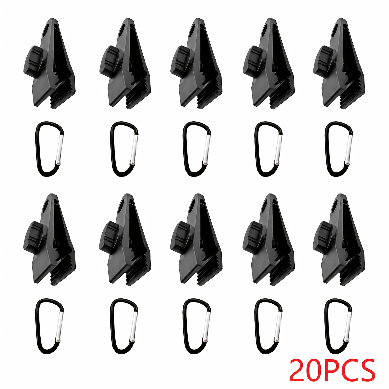 20pcs Heavy Duty Tent Clips And Set - Windproof Durable Abs Outdoor Camping Gear For Secure Canopy And Tarpaulin, Perfect Outdoor Tools