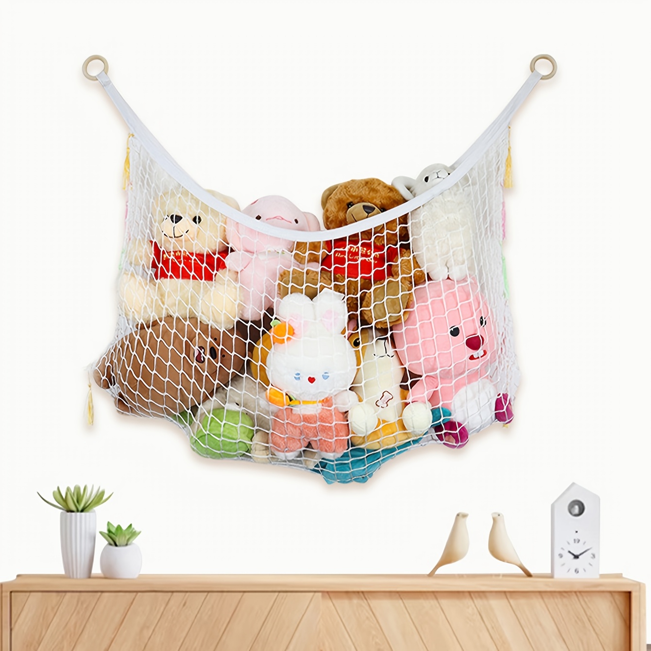 

Polyester Stuffed Animal Large Capacity Toy Storage Hanging Net For Plush Toys Room Decor For Age 14+ Unfinished