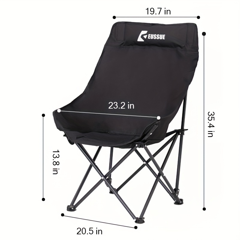 TEMU Outdoor Portable Folding Chair, Camping Picnic Folding Chair, Outdoor High Back Moon Chair, Reclined
