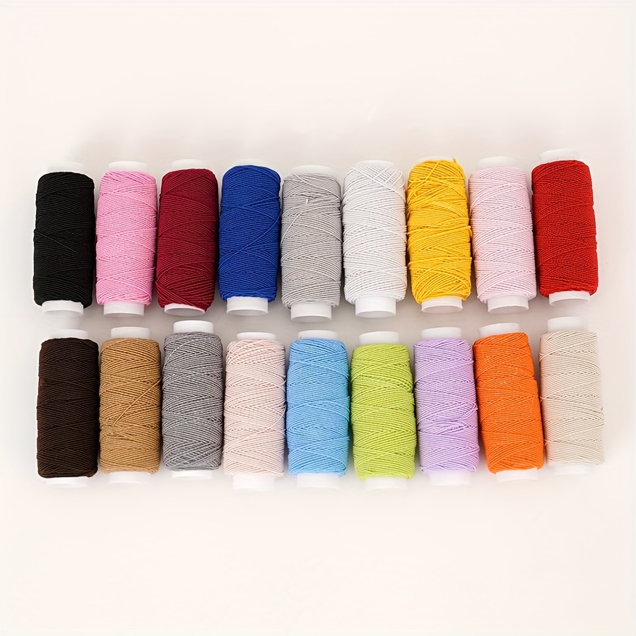 18-color Fine Elastic Thread, 20 Meters Long, 0.6mm Thick, Colored Elastic Rope, Extremely Fine High-elastic Thread, Sewing Machine Bottom Line, Clothing Overlock Thread