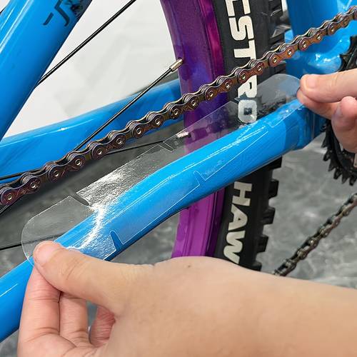 bicycle chain protection stickers in sets of 2 or 4 made from durable pvc safeguards frame paint suitable for mountain and road bikes