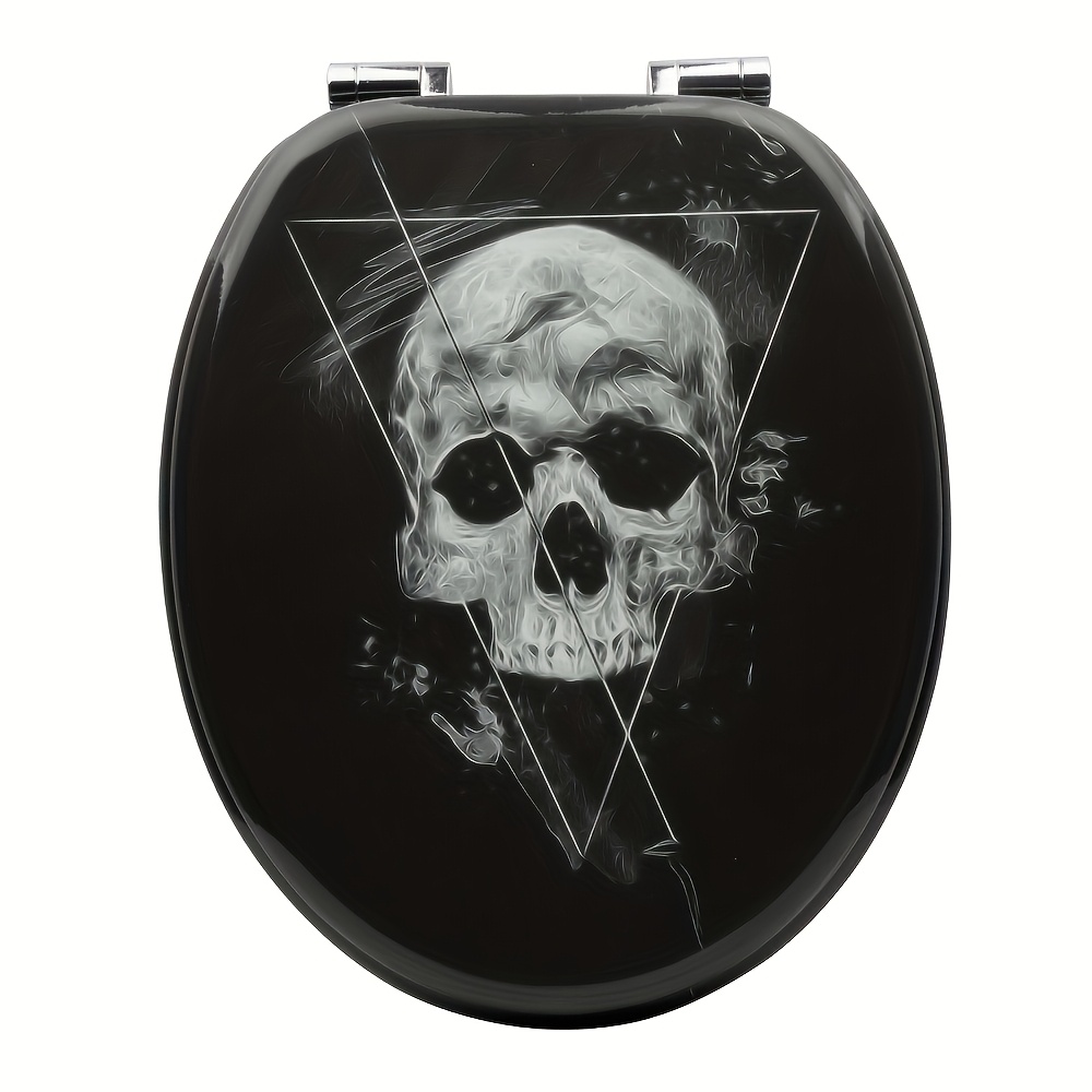 1pc Premium Toilet Seat With Hinge, Mdf Wooden Core, Style, - & Stylish Bathroom Upgrade