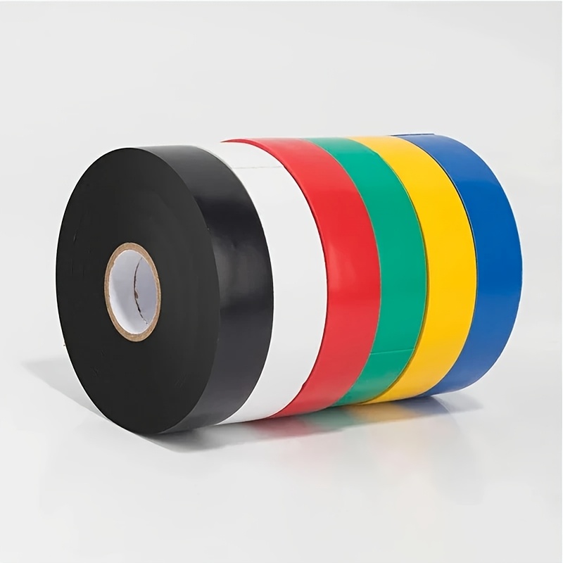 TEMU Colorful 6-pack Pvc Electrical Insulation Tapes 60 Meters Flame-retardant Tapes Wire Bundling Wrapping High Voltage And High Electrical Tapes