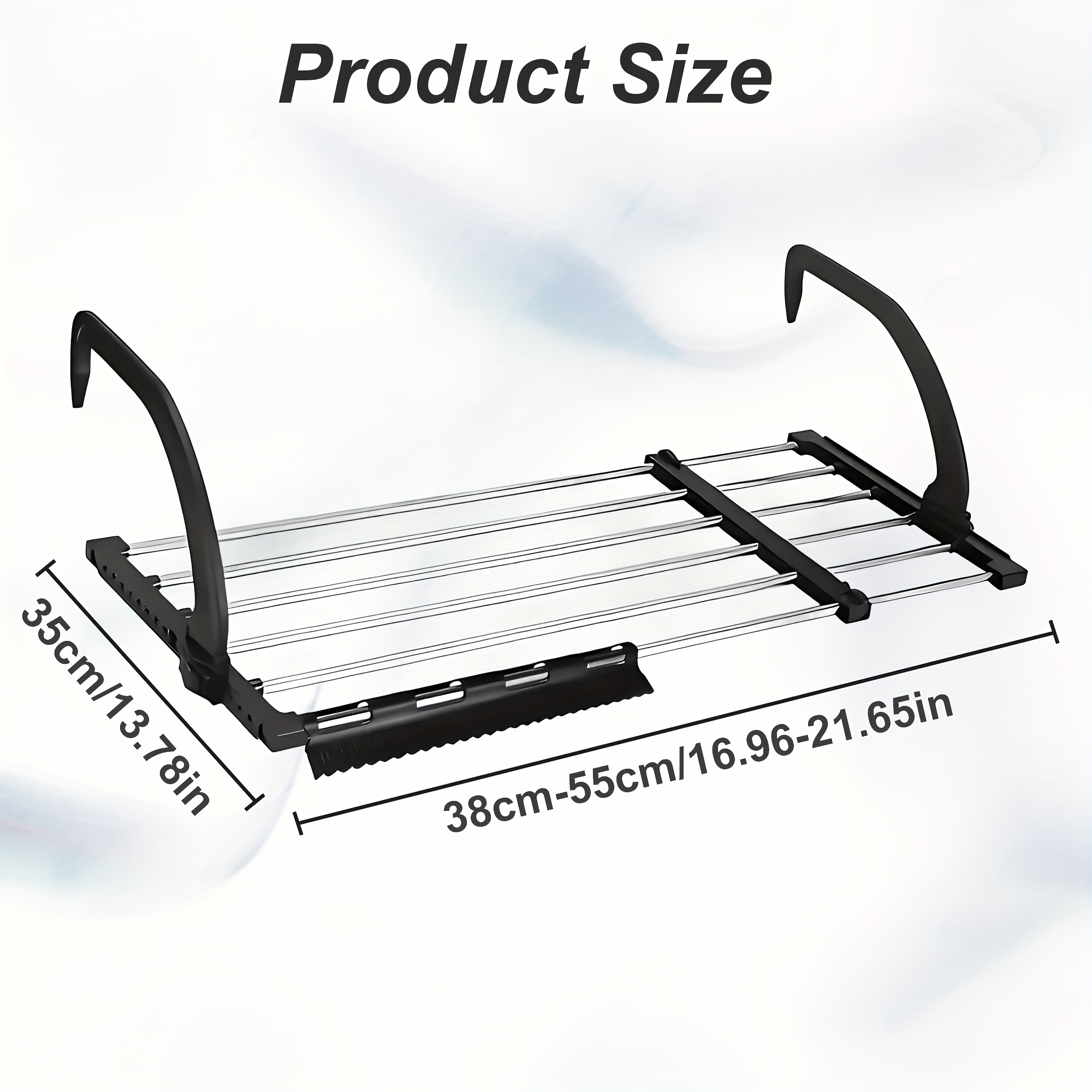 TEMU Heavy-duty Foldable Clothes Drying Rack With Adjustable - Space-saving Wall-mounted Laundry Organizer, Door-mounted Indoor/outdoor Metal Rack