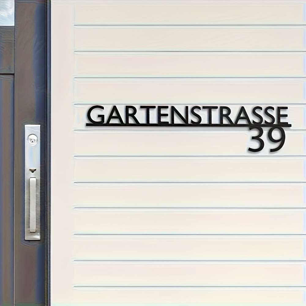 E-shop Personalisierte Metall-Hausnummer - Modernes Wandmontiertes Adressschild, Langlebiges Außenschild für Villa, Büro, – Kein benötigt,