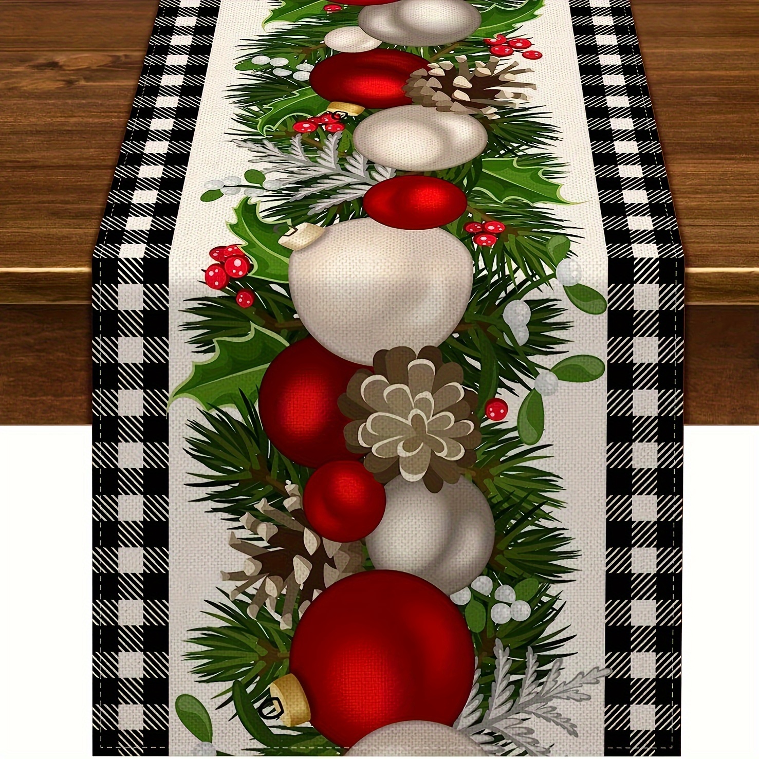 

Christmas Table Flag, Checkered Tablecloth, Waterproof And Stain Resistant Seasonal Winter Festival Table Flag, Desktop Protection, Party, Family , Holiday Decoration, Gifts, Home Decor