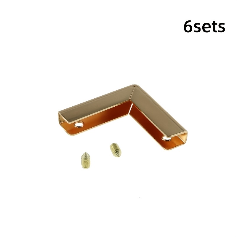TEMU Protectores de esquina de aleación de , 6 juegos - Clips de con tornillos de instalación - Aportaciones de metal para hacer carteras, equipaje y