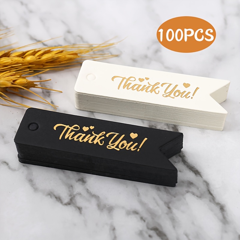 

100 Pcs Thank You Tags: Personalized Dovetail Hanging Gift Tags For Arts & Crafts, Diy Crafts, And Festive Gift Wrapping - Bronzed Paper Tags