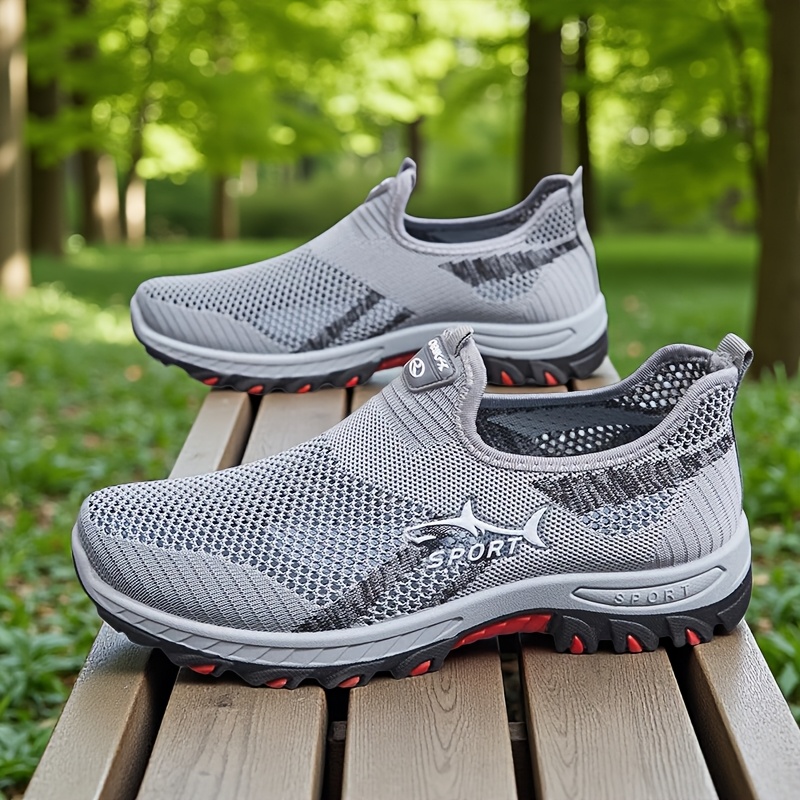 item picture spring summer mens mesh breathable athletic shoes lightweight casual sneakers outdoor hiking lazy shoes suitable for casual and light sports ideal for hiking outdoors and daily wear comfortable footwear trendy mens running shoes