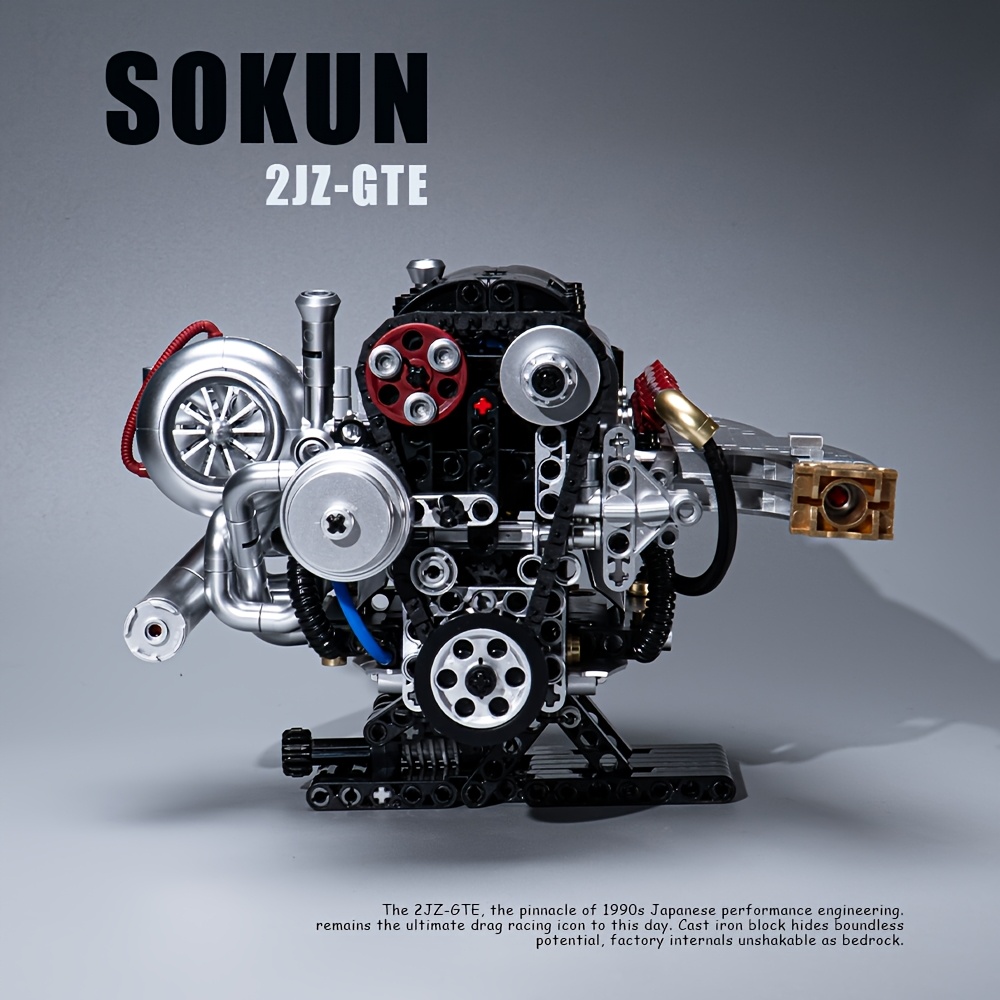 1028pcs jdm engine compatible 2jz tech mechanical model - Temu