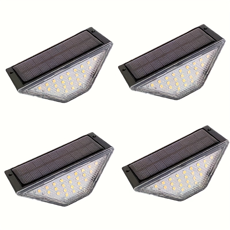 solar step lights for rv exterior outdoor stair lights with 24 leds triangular decorative deck lights suitable for rv steps yards stairs steps patios walls warm white light details 5