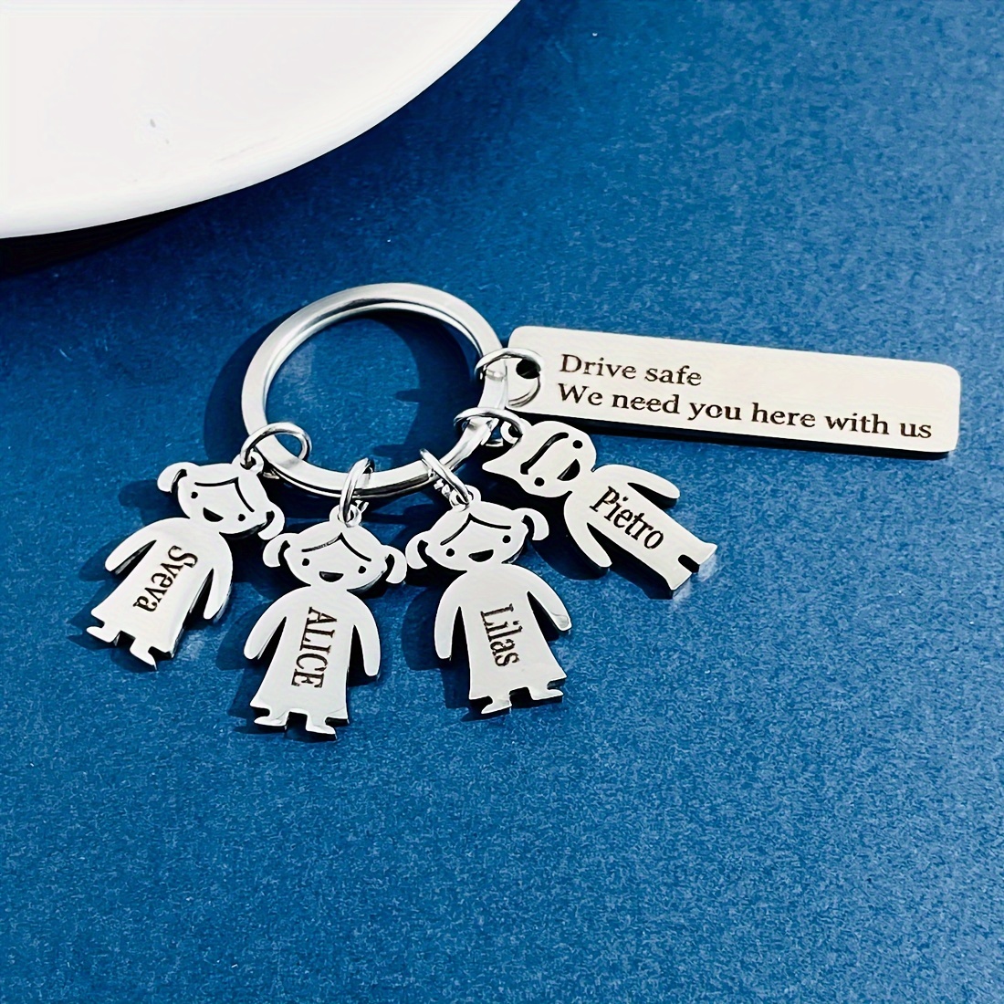 

Stainless Steel Personalized Keychain - Fashionable Metal Keyring For Dad, Keyring For Christmas, Father's Day