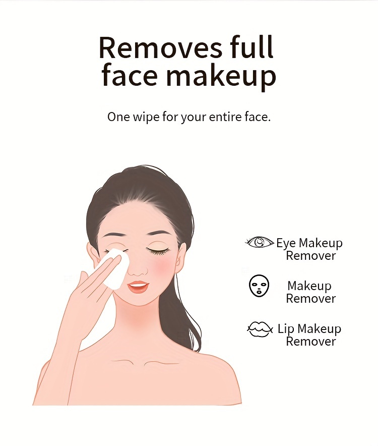 VE Makeup Remover Wipes Sodium Hyaluronate Eye Makeup Remover Lip Full Face Moisturising Cleaning Cleansing Wet Towelettes Facial Cleansing Towelettes HyaluronicAcid Hydrating Makeup Remover Wet Wipes Gifts For Women