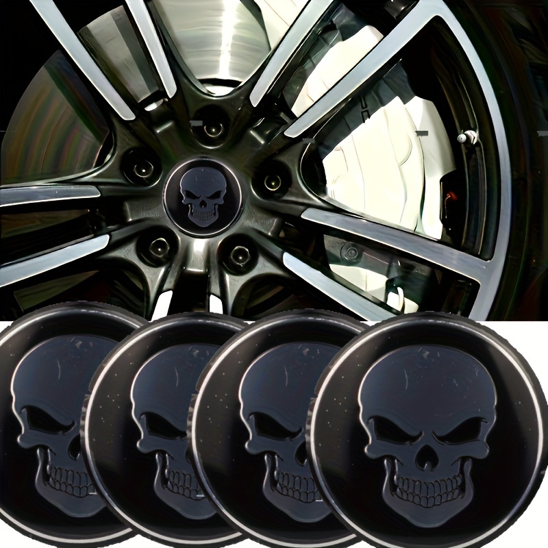 

4pcs Emblem Center Caps, 56mm - Fit For Cars, Motorcycles, Trucks, Suvs | Self-adhesive, With Skeleton Design