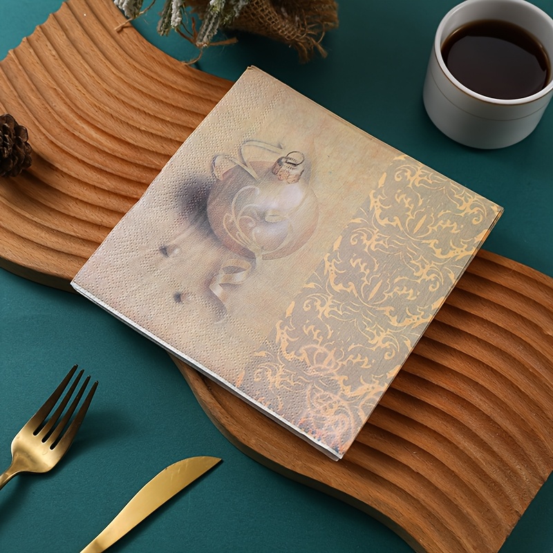 Image of 33x33cm 20pcs Double-layer Merry Christmas Colorful Printed Paper Napkins, Table Decoration For Party