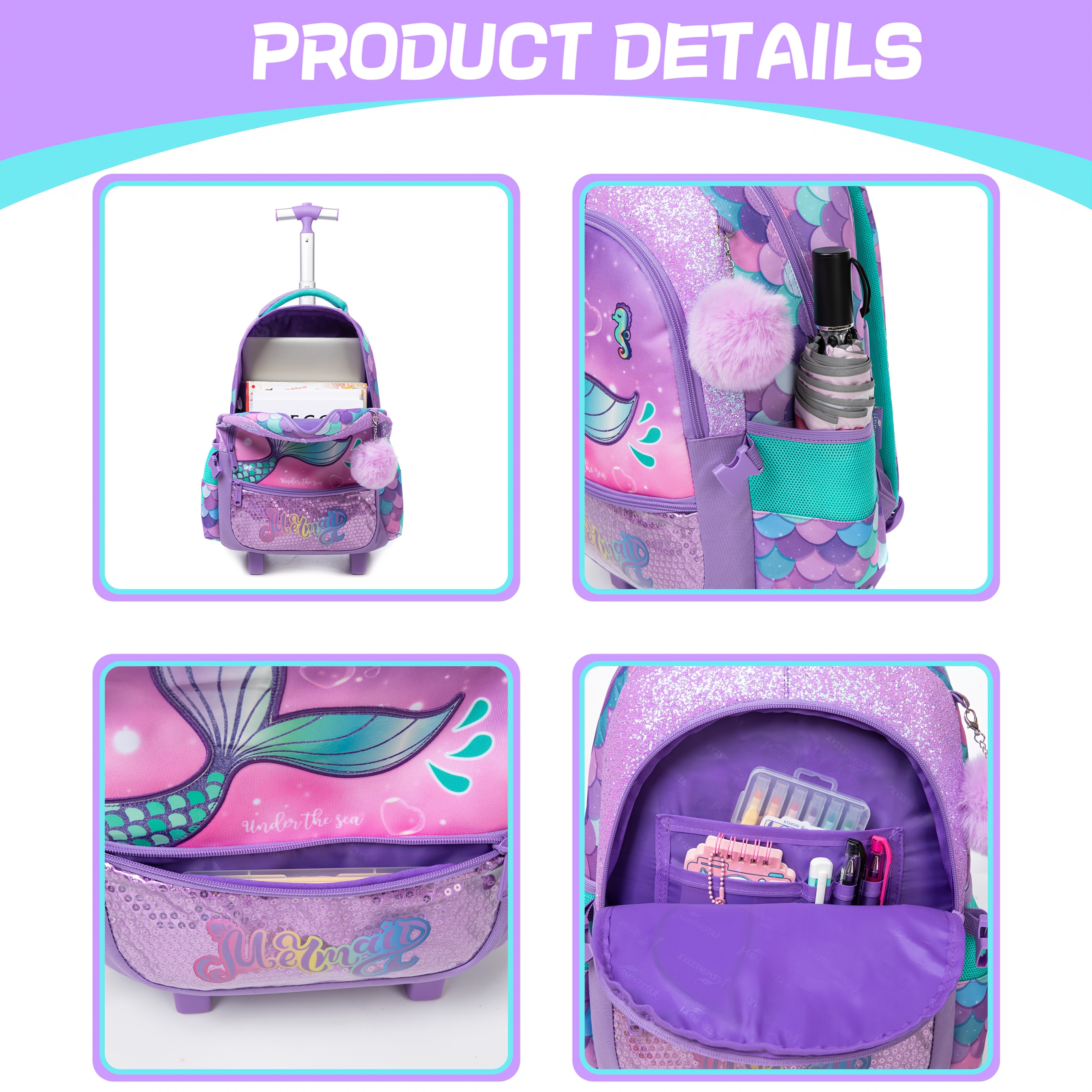 rolling backpack crossbody pencil case cute Temu Philippines