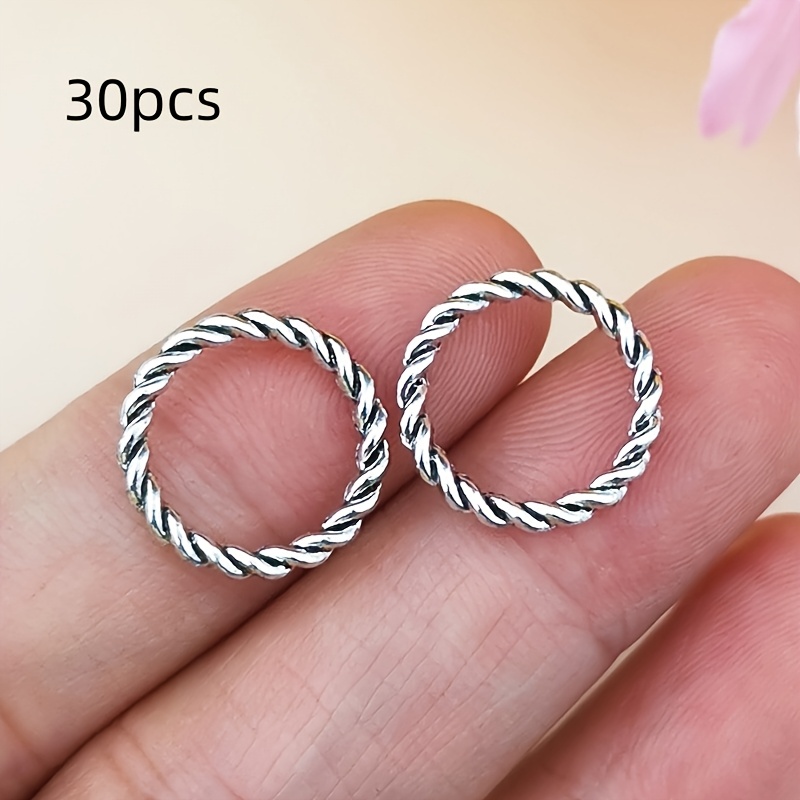 30pcs Band Ring Charm Connector, Loose Beads For Fashion Jewelry Making, Crafting Additions