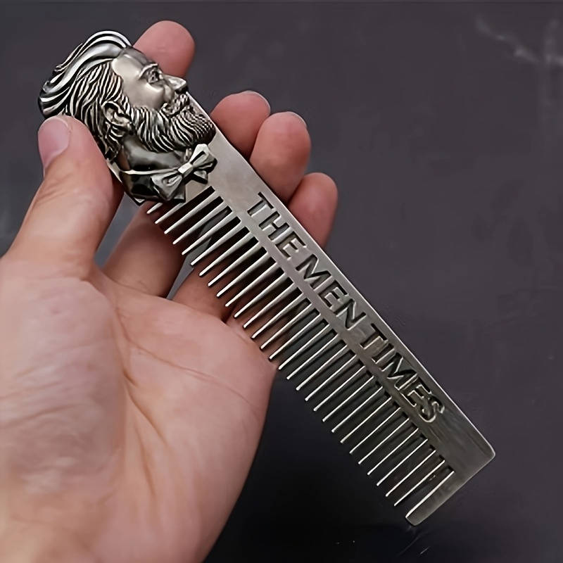 E-shop Vintage Friseur Bart Trimmen Kamm, 304 Edelstahl Haar, Herren Metall Bart- und Schnurrbart Formwerkzeug zum Formen und Stylen