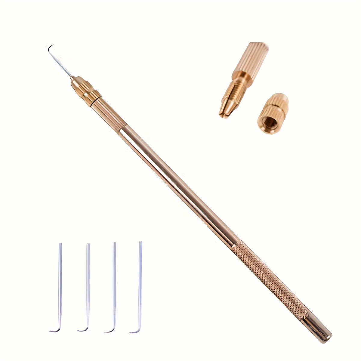 Image of 1 Set Of Ventilation Needles For Lace Wig Brass Ventilation Stands And 4pcs Stainless Steel Needles Of Different Sizes (1-1, 1-2, 2-3, 3-4) For Making/repairing Lace Wigs