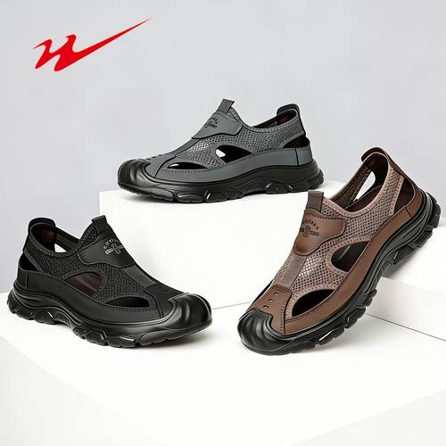 item picture 2026 new brand mens shoes three color mens lightweight breathable sports sandals high quality and arch support insole low top lace up sneakers suitable for running hiking