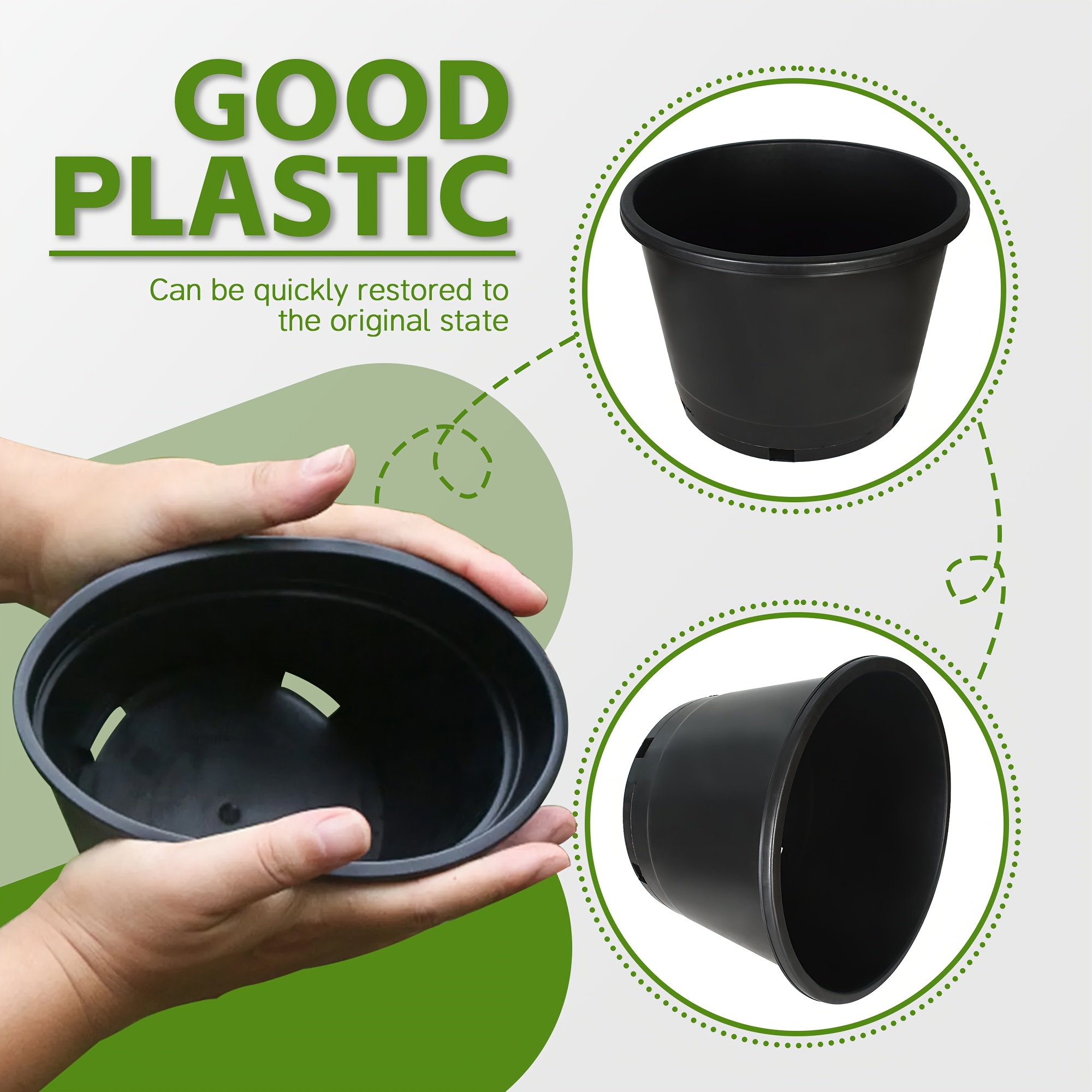 

10pcs 10 Gallon Round Black Plastic Nursery Pots - Premium Planters For Indoor & Outdoor Plants, Flowers, Seedlings, And Succulents - , Lightweight, And Easy To Clean Garden Containers, Planter Pots