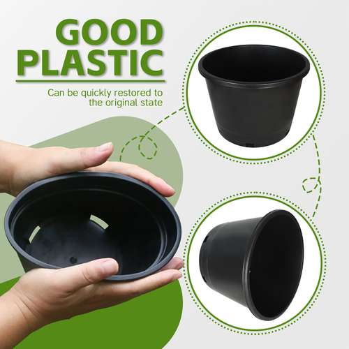 5 Pack 25 Gallon Heavy Duty Nursery Pots – Black Plastic Garden Pots (berliii)