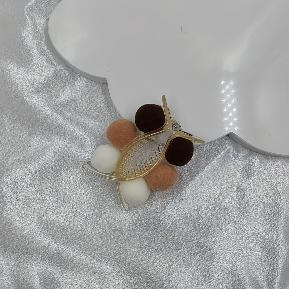 TEMU 1 Elegante Pinza Moldeadora para Coleta, y Esponjosa para Mujer, Parte Trasera de la Cabeza, Temporada Otoño e Invierno, Horquilla, Artefacto
