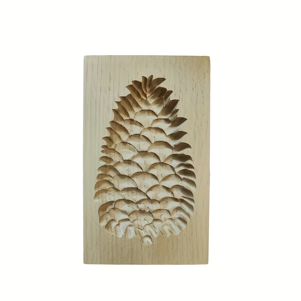 TEMU Wooden Pine Cone Cookie Cutter Mold - Material For Baking, Ideal For Christmas, Mother's Day, Father's Day, Thanksgiving, Christmas Cookie