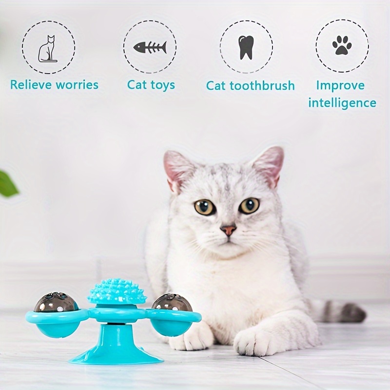 

1pc, Fun Rotating Cat Toy, Windmill Turntable Design, Cat Teaser, Cat's , Interactive Play, Emotions, In