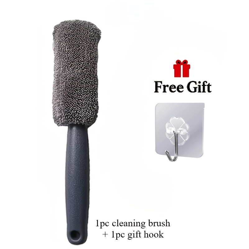 TEMU Free Soft Microfiber Car Wheel Cleaning Brush, Scratch-free Rim And Tire Brush, Flexible Deep Tool, Multi-functional Brush Suitable For Cars,