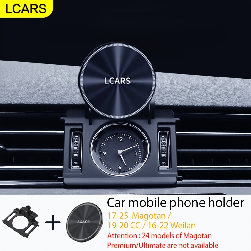 Image of Lcars Car-specific Phone Mount For Vw 17-25 / 19 Cc / 16-22 Weilan, Clip-on Mount With Base, Automotive Accessory, Strong Magnetic Grip For Secure Hold, Non-detachable, 360-degree Rotatable