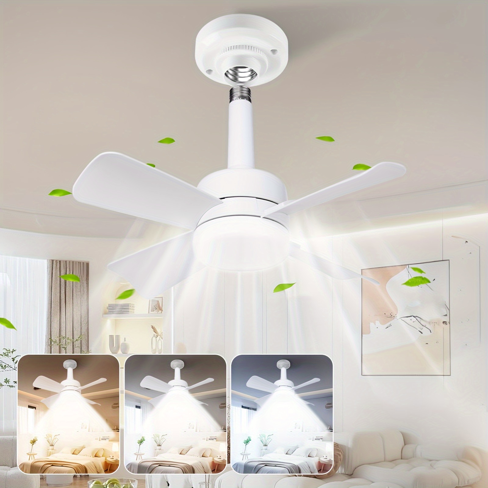 

1pc Fan , Ceiling And , E26/e27 Install Ceiling Fan, Small Ceiling Fan Replacement For , Dimmable Fan Ceiling, Fan For Bathroom, , ,