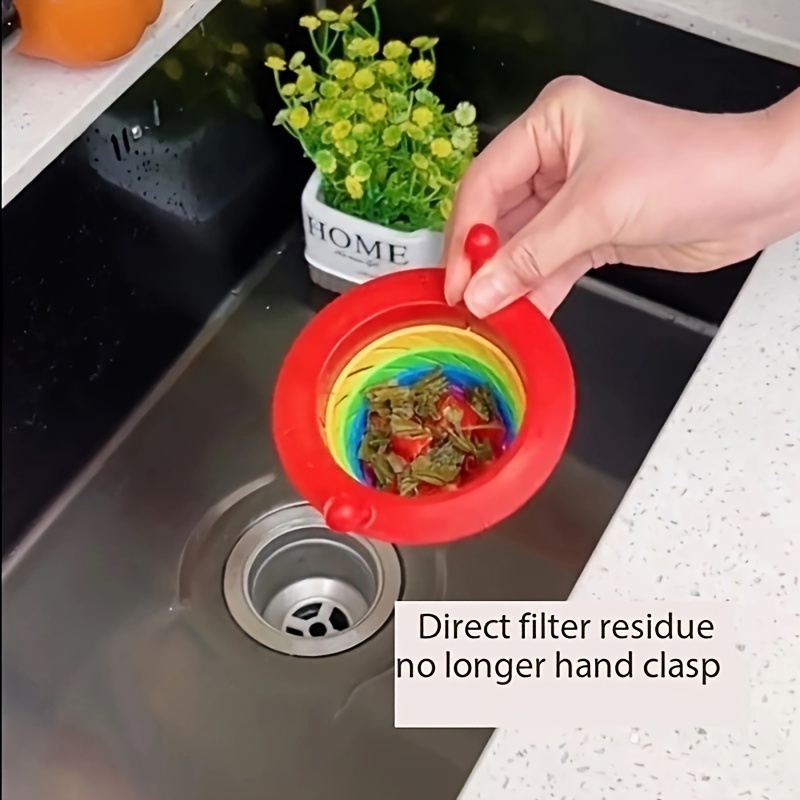 adorable   sink filter foldable quick drainage rainbow strainer suitable for vegetable washing and draining durable plastic Product details 2