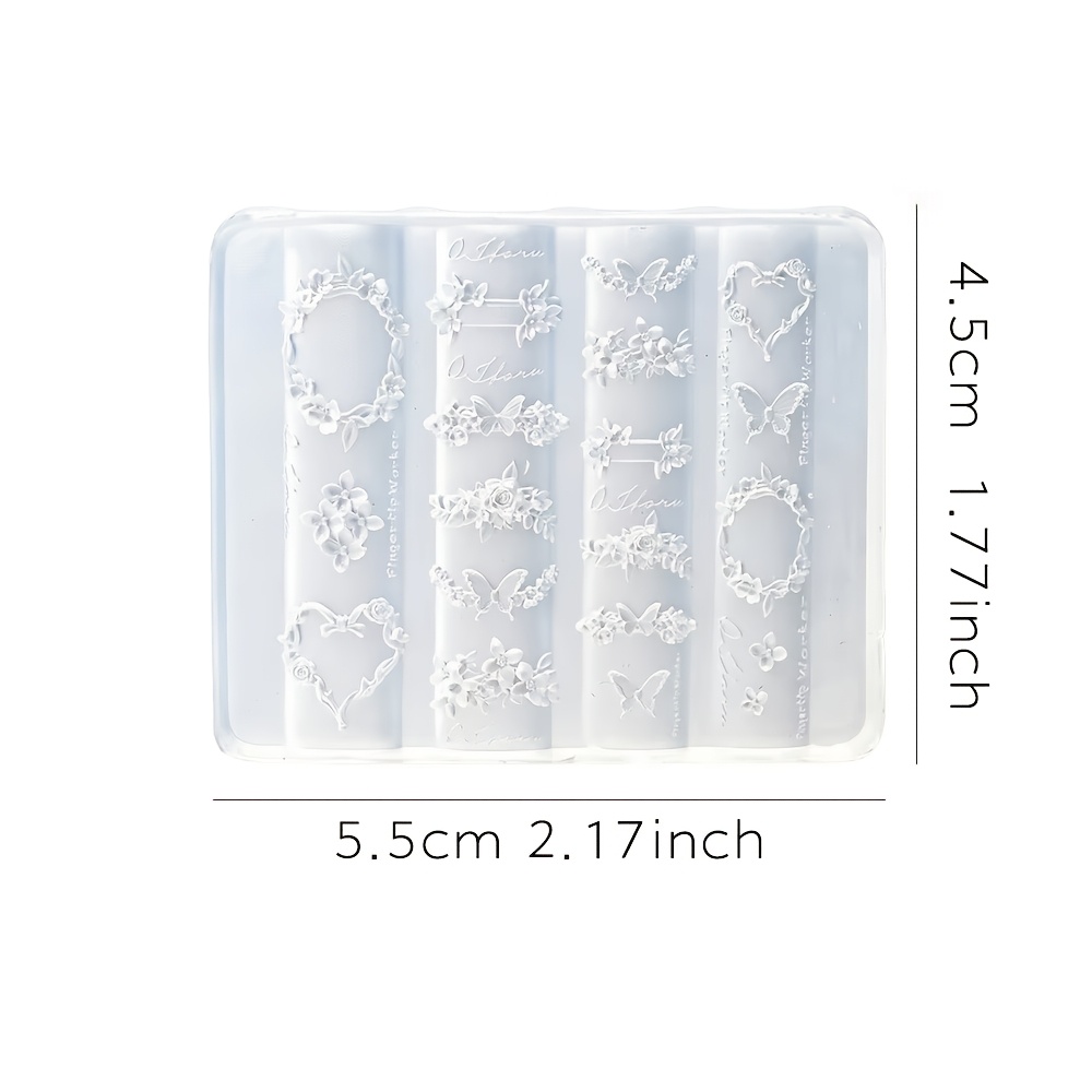 Durable Silicone Nail Mold with 3D Bow & Flower Patterns
