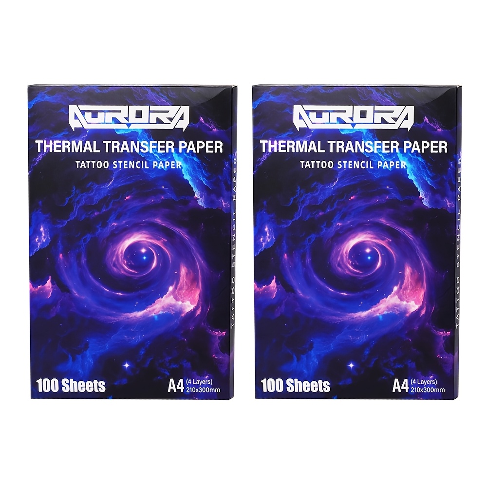 Image of 40pcs/200pcs Aurora Tattoo Transfer Paper Suitable For Tattoo Machines, A4 Four-layer Thermal Transfer Sheets With Clear Anti-smudge Paper For & Beginners, Thermal Paper For Tattooing Supplies