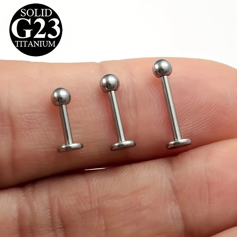 G23 Titanium Steel Lip Ring & Stud Earrings Set