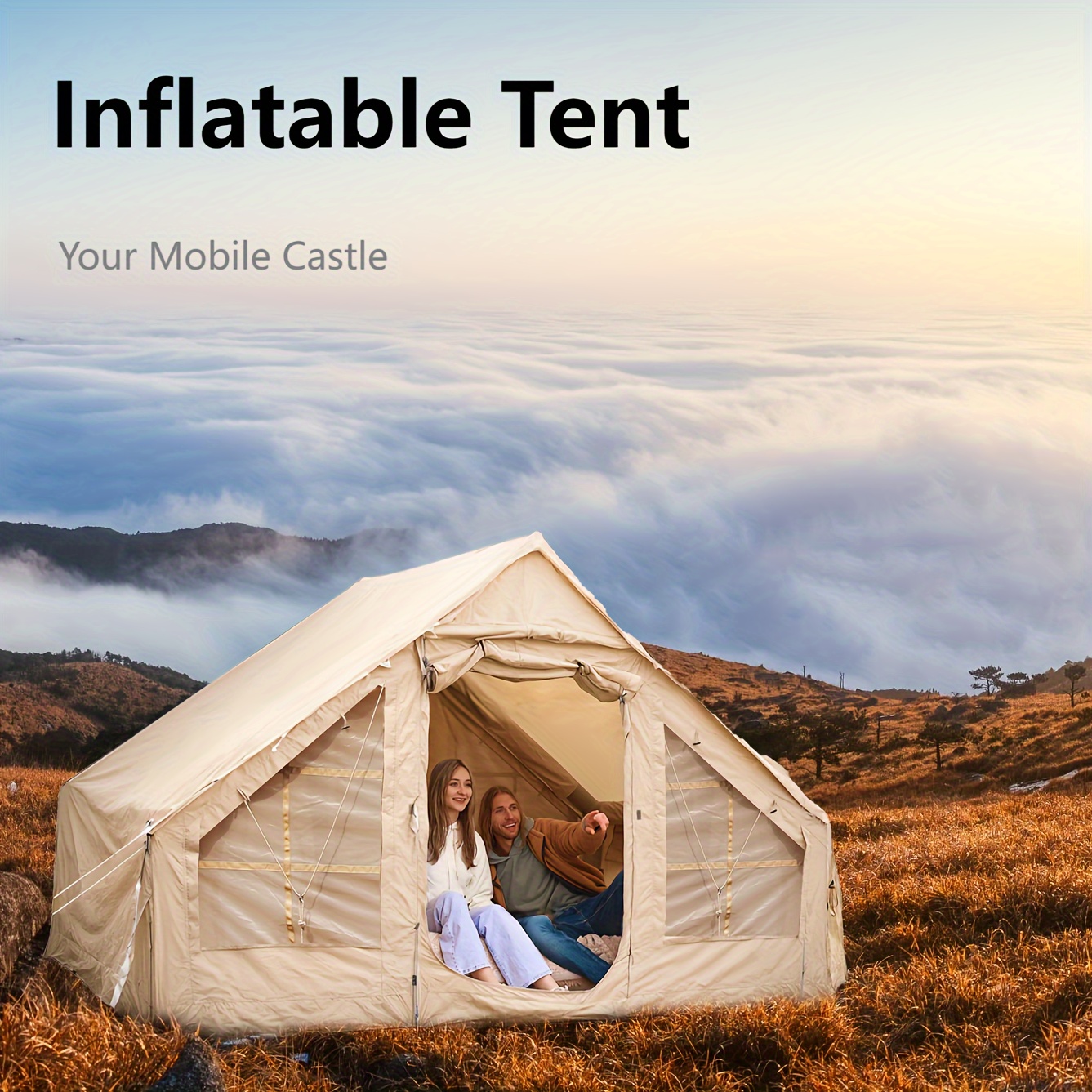 

Inflatable Camping Tent, Easy Setup Tent With Inflatable Structure, Waterproof Outdoor Self-supporting Blow Up Tent