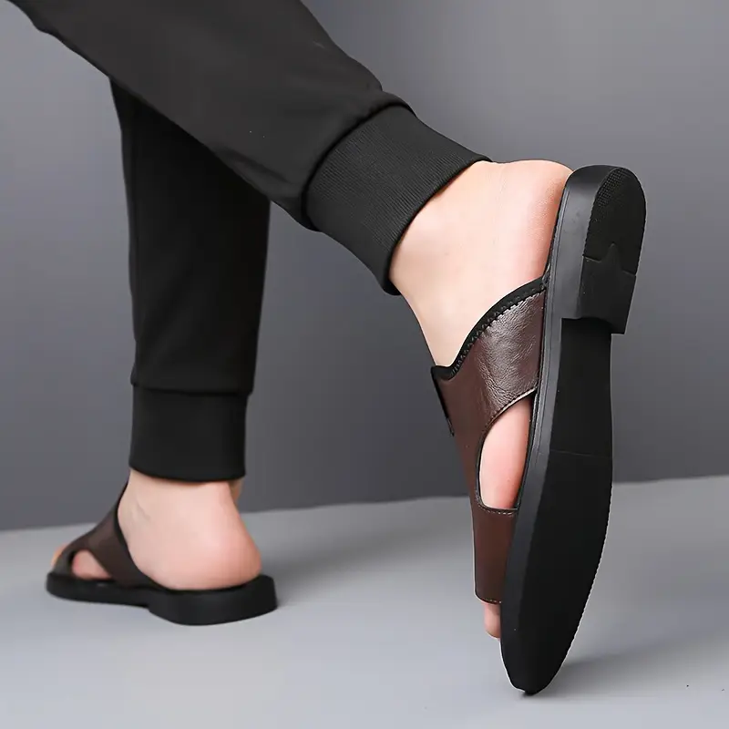 2024 summer new casual mens microfiber slip on sandals breathable lightweight open toe hiking outdoor daily casual vacation details 8