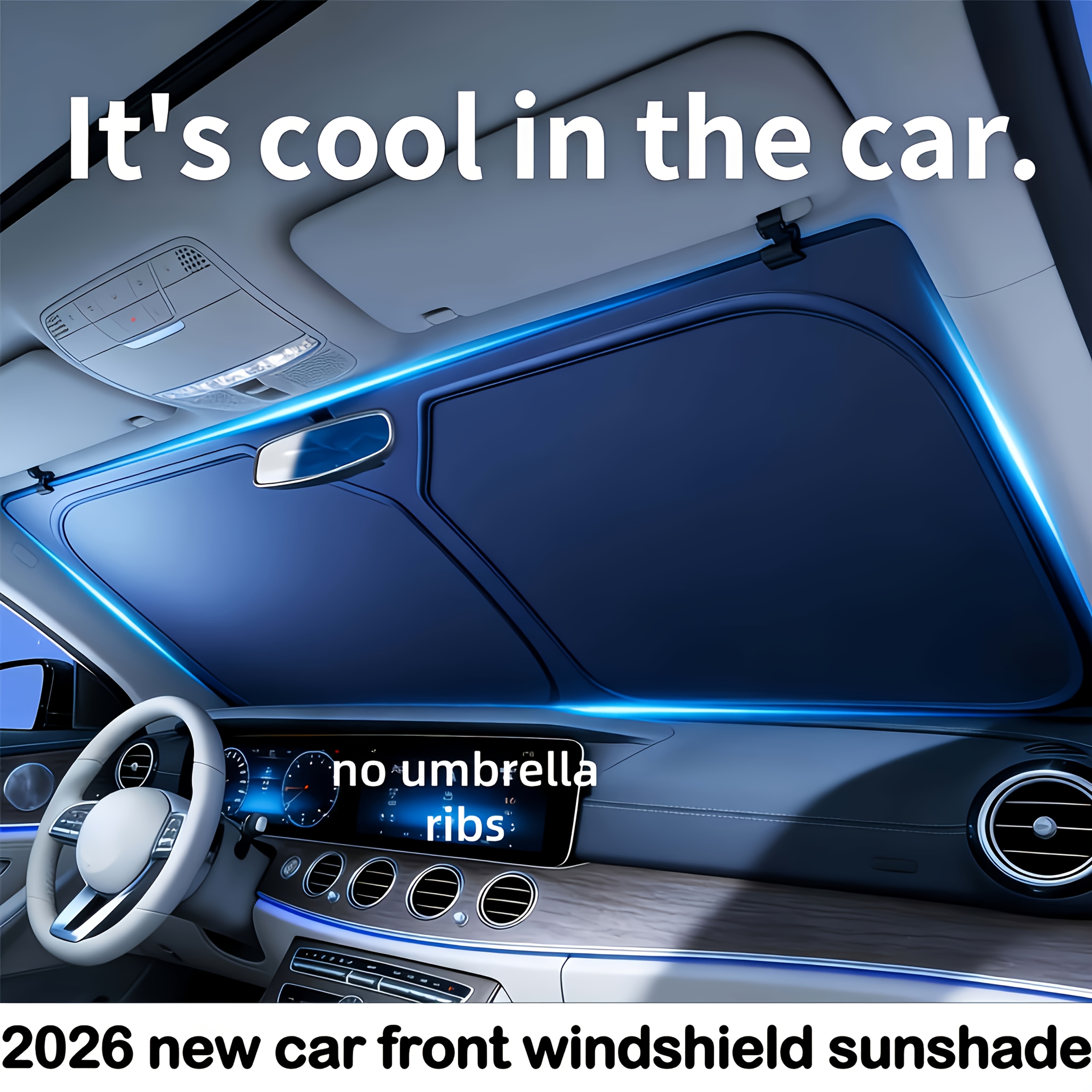 parasol portátil para parabrisas de coche, parasol universal plegable para ventana delantera para automóvil, suv y camión, protector térmico y protección uv, accesorios   para coche