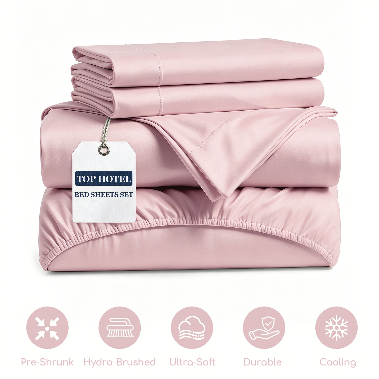 TEMU 3pcs/4pcs Bed Sheet Set, Ultra Soft And Breathable Shrink Resistant Deep Pocket Bedding Sheets Set For Hot Sleepers And Children,